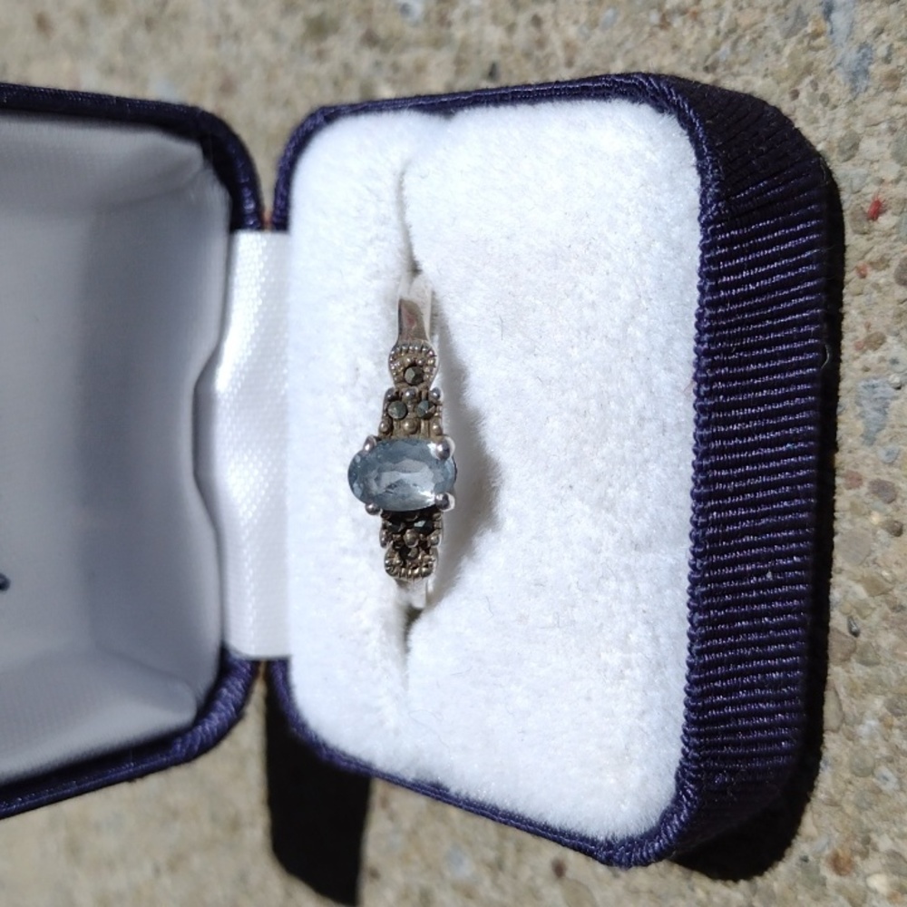 Petite perfect natural aquamarine ring